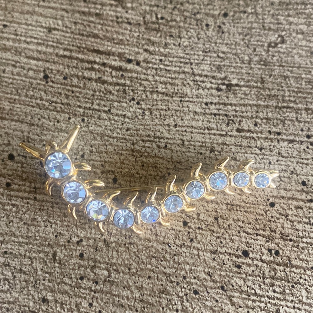Fashionista Gold Rhinestone Pin